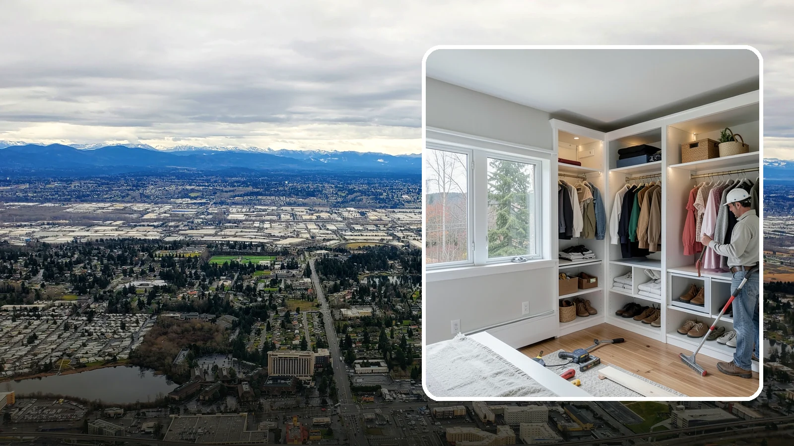 Custom Closet Construction in SeaTac, King County, WA - We build fully custom closets tailored to your wardrobe, your space, and how you actually live.