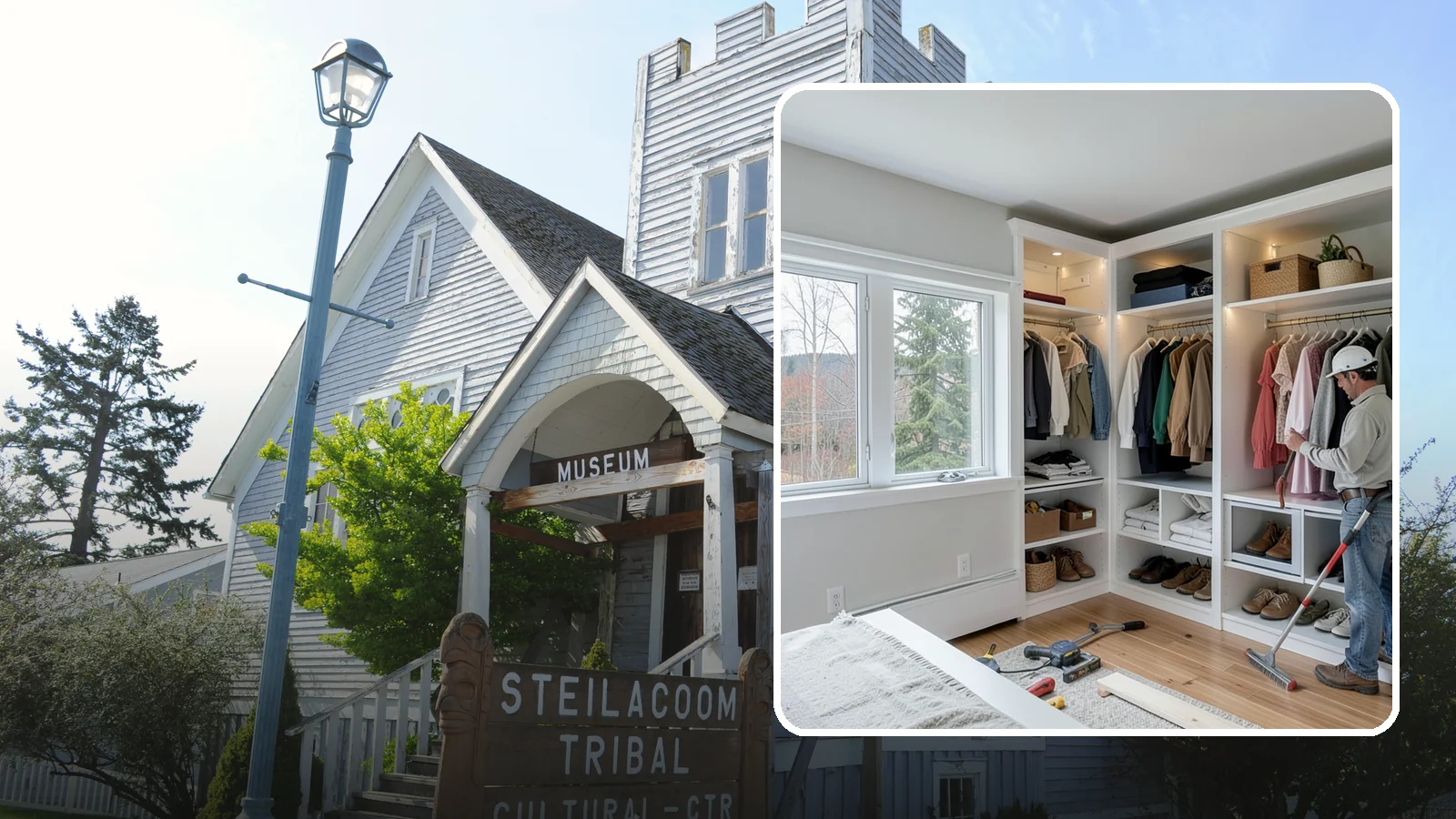 Custom Closet Construction in Steilacoom, Pierce County, WA - We build fully custom closets tailored to your wardrobe, your space, and how you actually live.