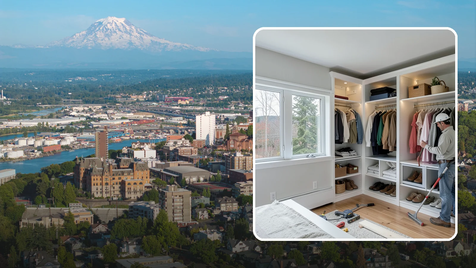 Custom Closet Construction in Tacoma, Pierce County, WA - We build fully custom closets tailored to your wardrobe, your space, and how you actually live.