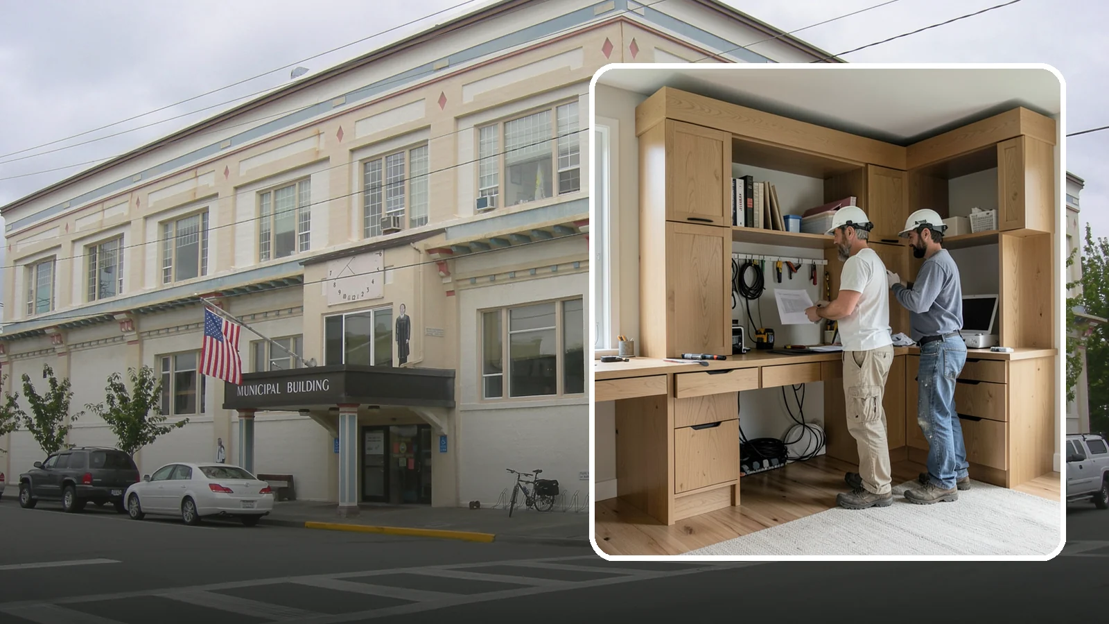 Custom Desk Construction in Anacortes, Skagit County, WA - A built-in custom desk designed around your workflow, space, and style for a productive home office.