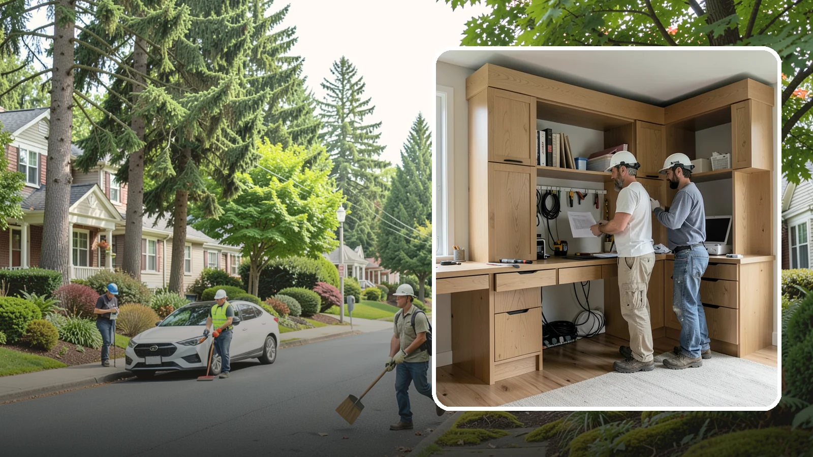 Custom Desk Construction in Beaux Arts Village, King County, WA - A built-in custom desk designed around your workflow, space, and style for a productive home office.