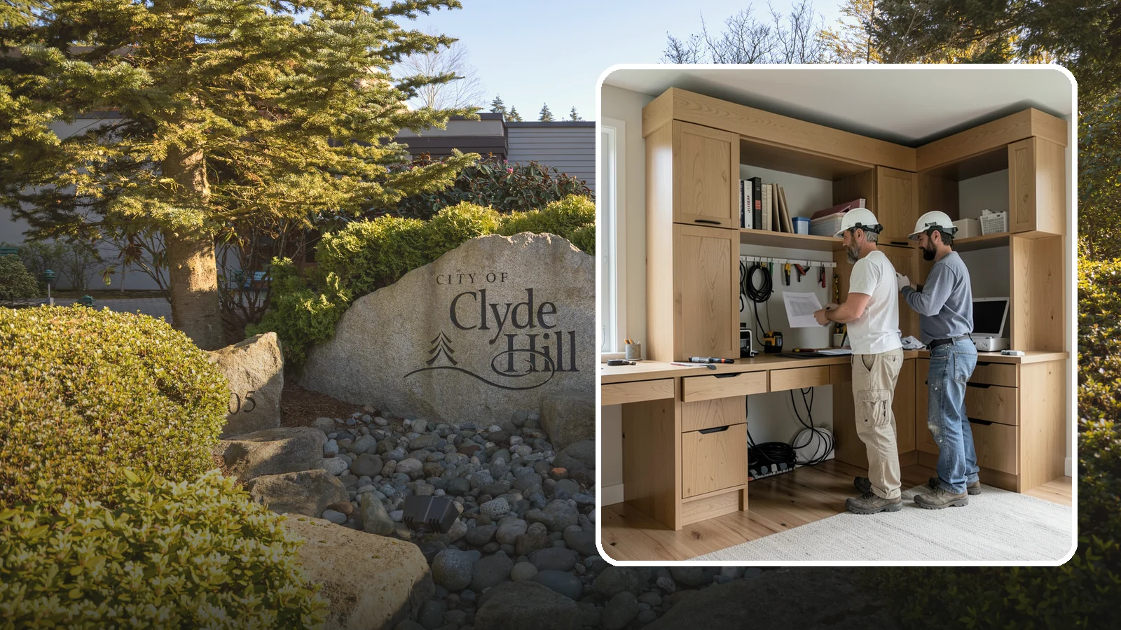 Custom Desk Construction in Clyde Hill, King County, WA - A built-in custom desk designed around your workflow, space, and style for a productive home office.