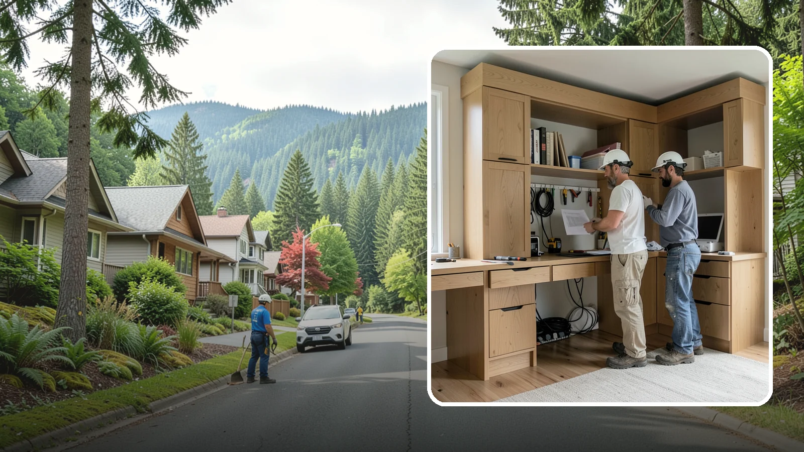 Custom Desk Construction in Darrington, Snohomish County, WA - A built-in custom desk designed around your workflow, space, and style for a productive home office.