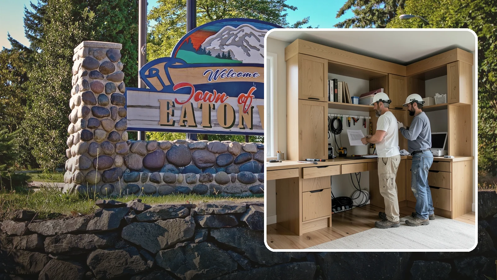Custom Desk Construction in Eatonville, Pierce County, WA - A built-in custom desk designed around your workflow, space, and style for a productive home office.