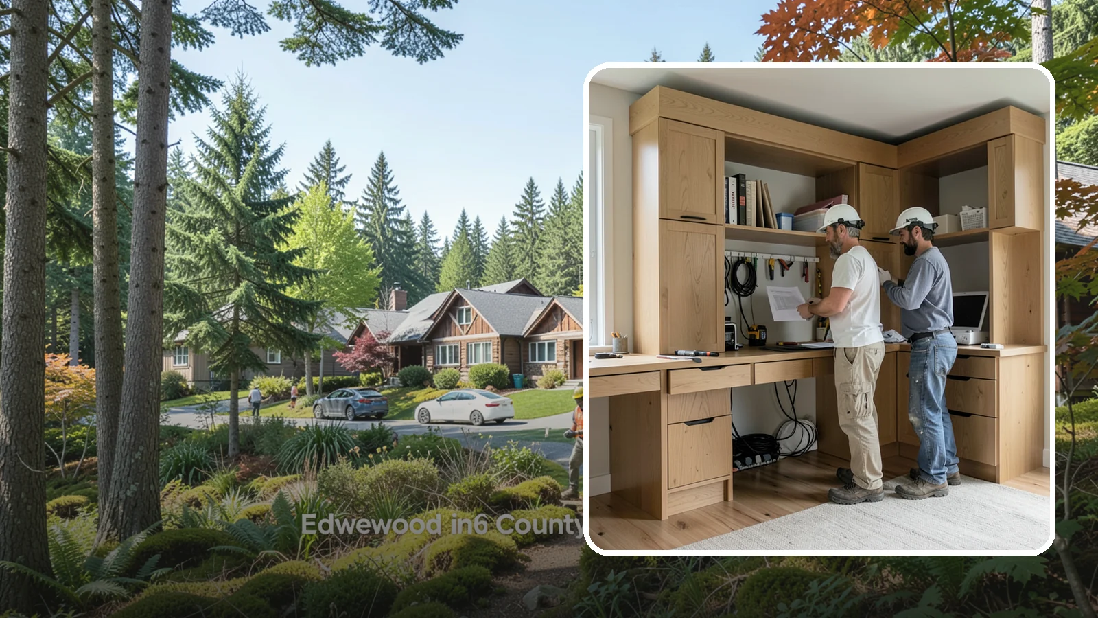 Custom Desk Construction in Edgewood, Pierce County, WA - A built-in custom desk designed around your workflow, space, and style for a productive home office.