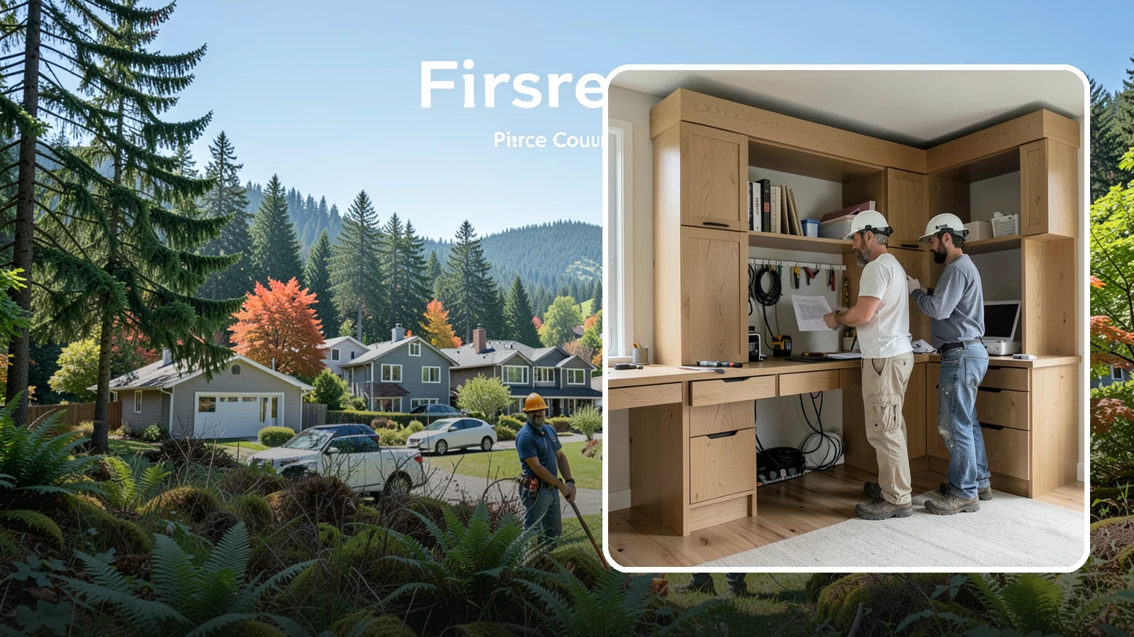 Custom Desk Construction in Fircrest, Pierce County, WA - A built-in custom desk designed around your workflow, space, and style for a productive home office.