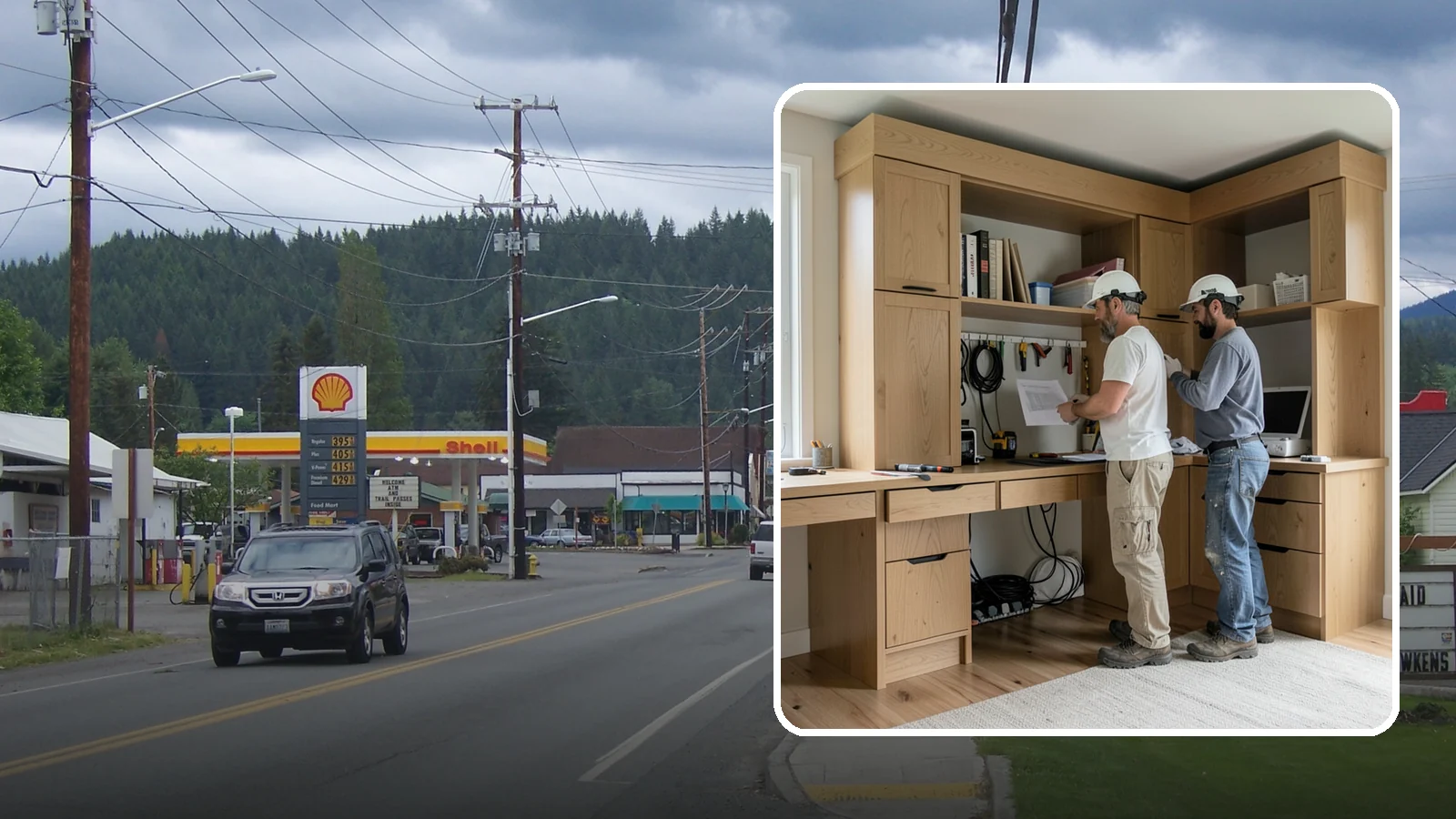 Custom Desk Construction in Granite Falls, Snohomish County, WA - A built-in custom desk designed around your workflow, space, and style for a productive home office.