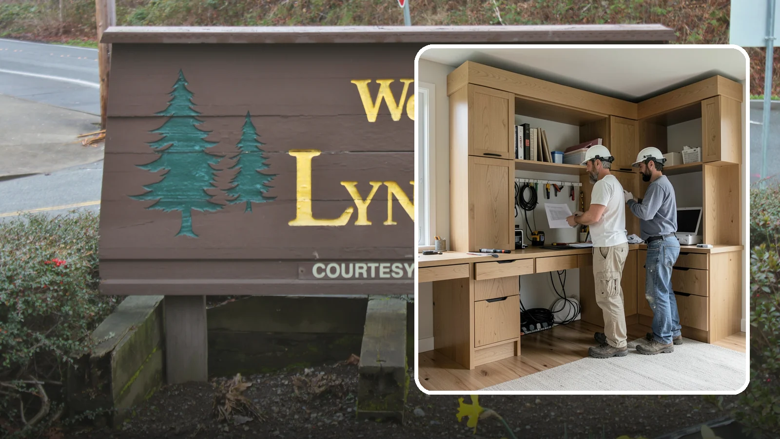 Custom Desk Construction in Lynnwood, Snohomish County, WA - A built-in custom desk designed around your workflow, space, and style for a productive home office.