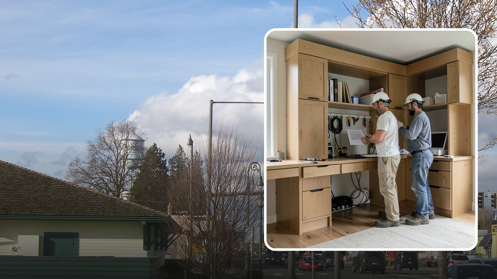 Custom Desk Construction in Marysville, Snohomish County, WA - A built-in custom desk designed around your workflow, space, and style for a productive home office.