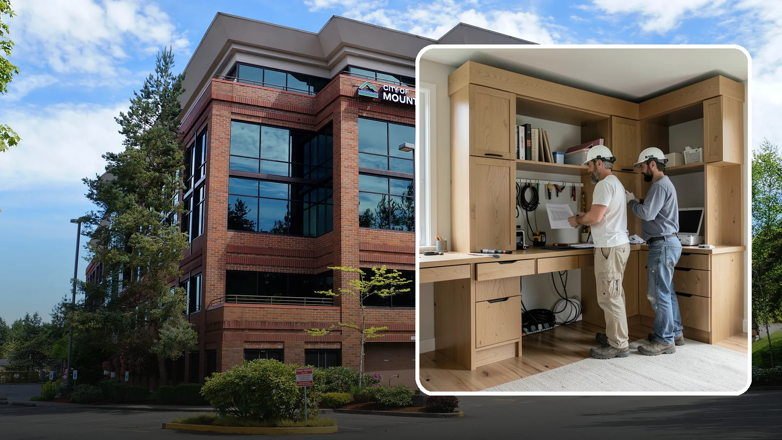 Custom Desk Construction in Mountlake Terrace, Snohomish County, WA - A built-in custom desk designed around your workflow, space, and style for a productive home office.