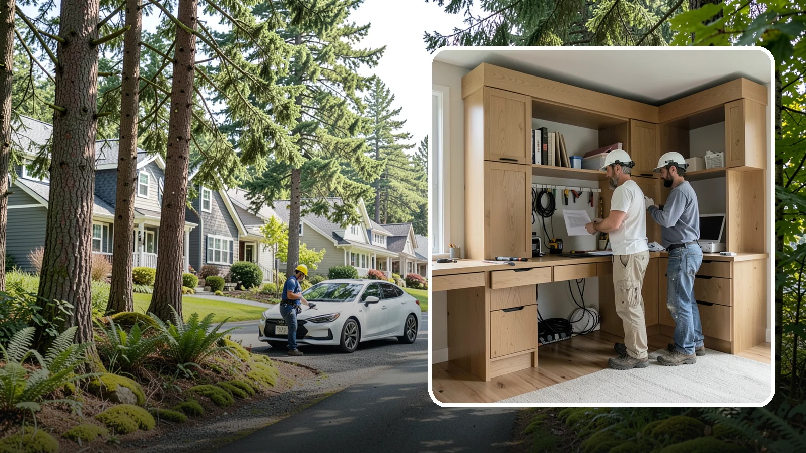 Custom Desk Construction in Normandy Park, King County, WA - A built-in custom desk designed around your workflow, space, and style for a productive home office.