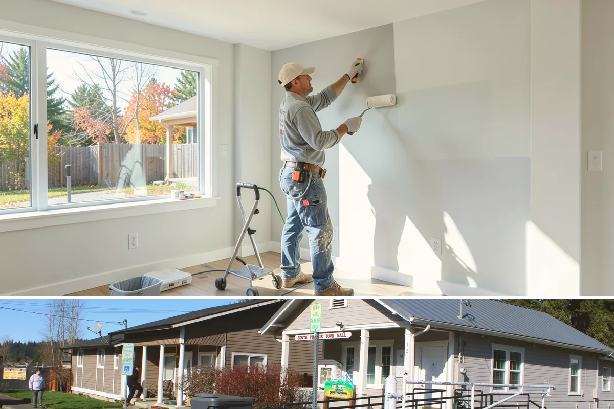 Custom Desk Construction in South Prairie, Pierce County, WA - Building a home-office desk is indoor work available year-round.