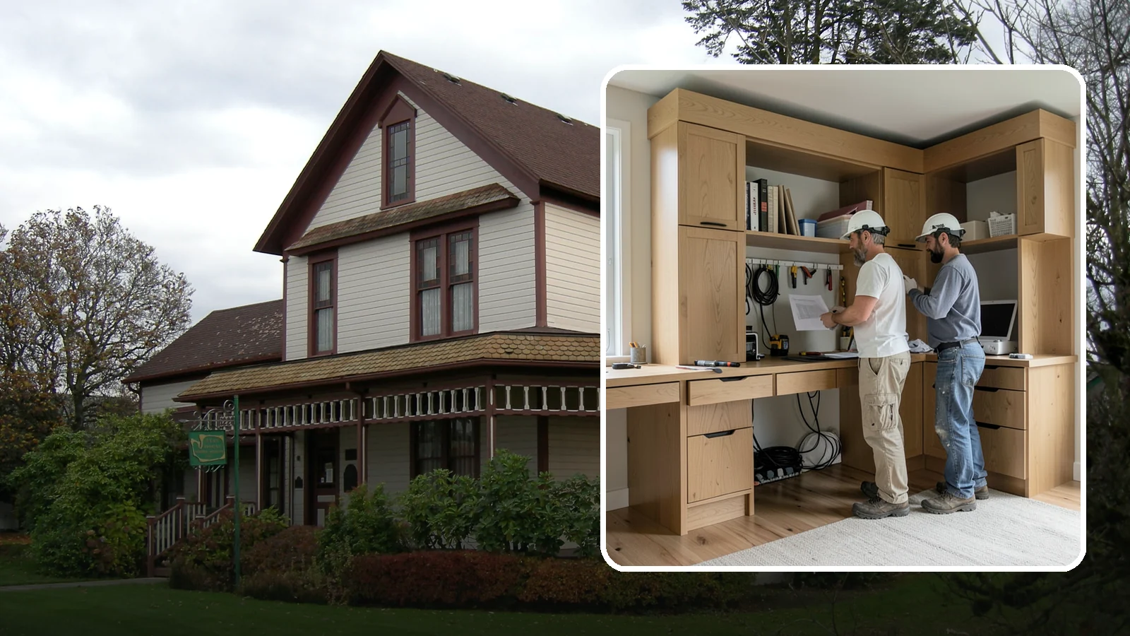Custom Desk Construction in Sumner, Pierce County, WA - A built-in custom desk designed around your workflow, space, and style for a productive home office.