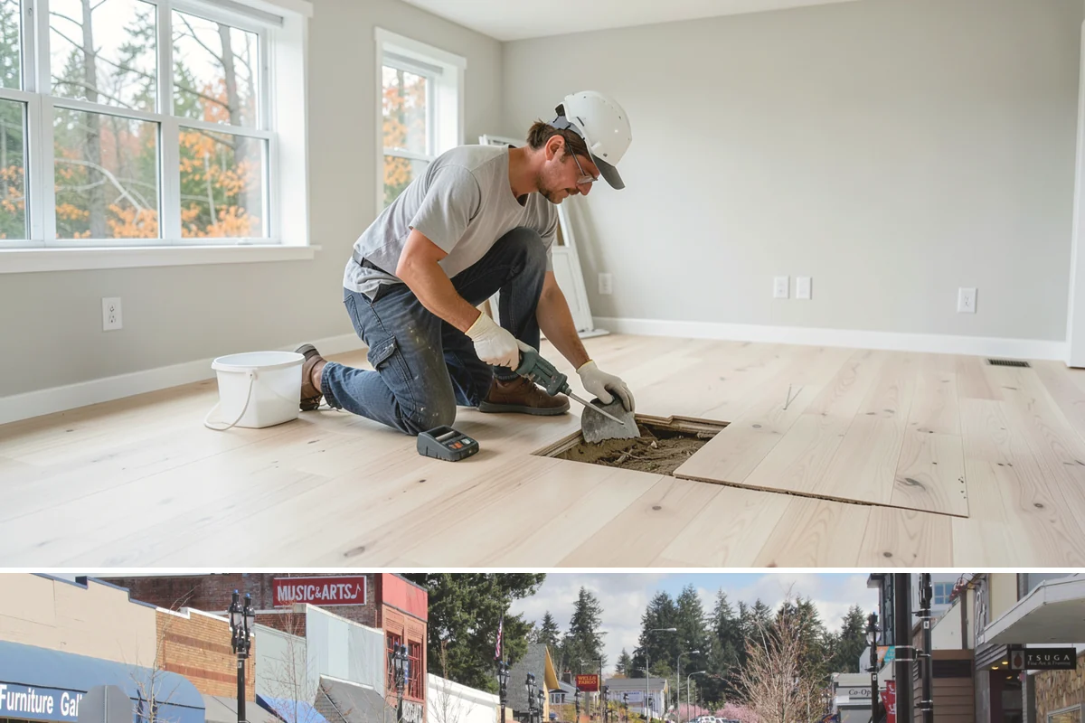 Custom Furniture Building in Bothell, King County, WA - Custom furniture is built in the shop and installed year-round regardless of weather.