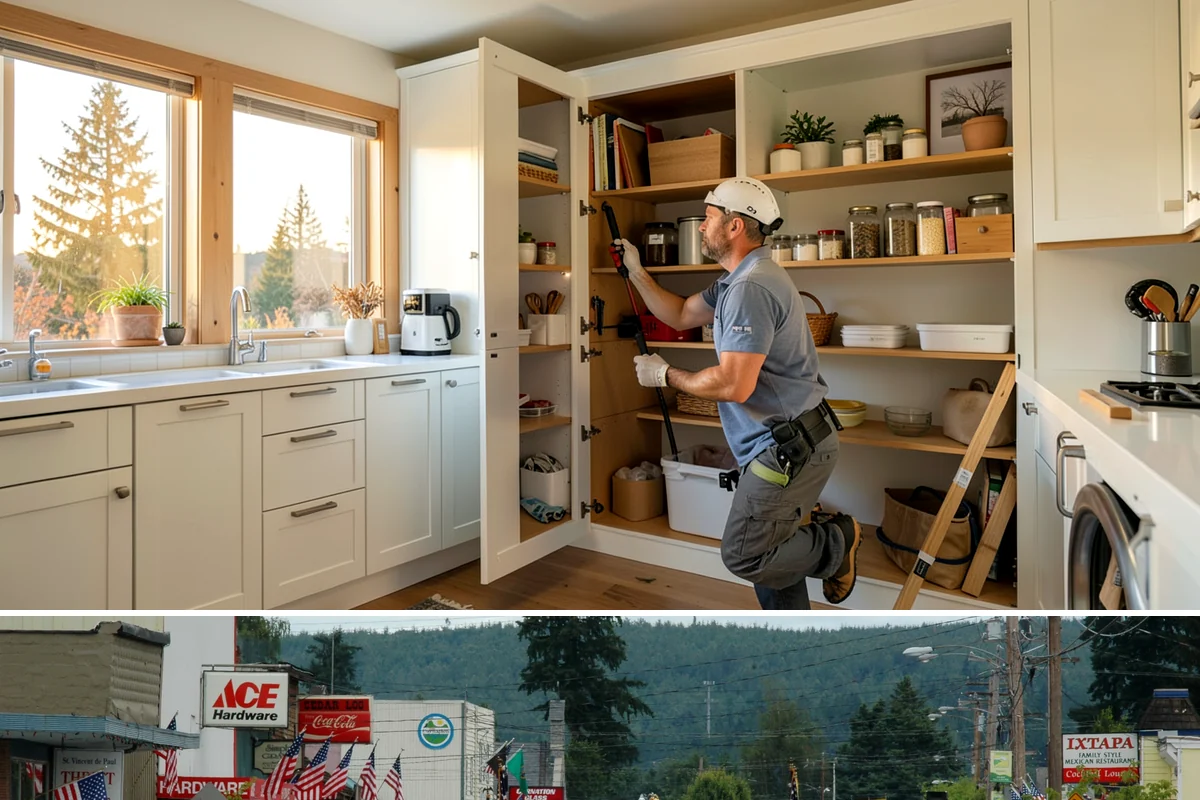 Custom Furniture Building in Carnation, King County, WA - Custom furniture is built in the shop and installed year-round regardless of weather.