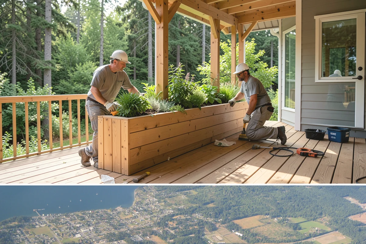 Custom Furniture Building in Coupeville, Island County, WA - Custom furniture is built in the shop and installed year-round regardless of weather.