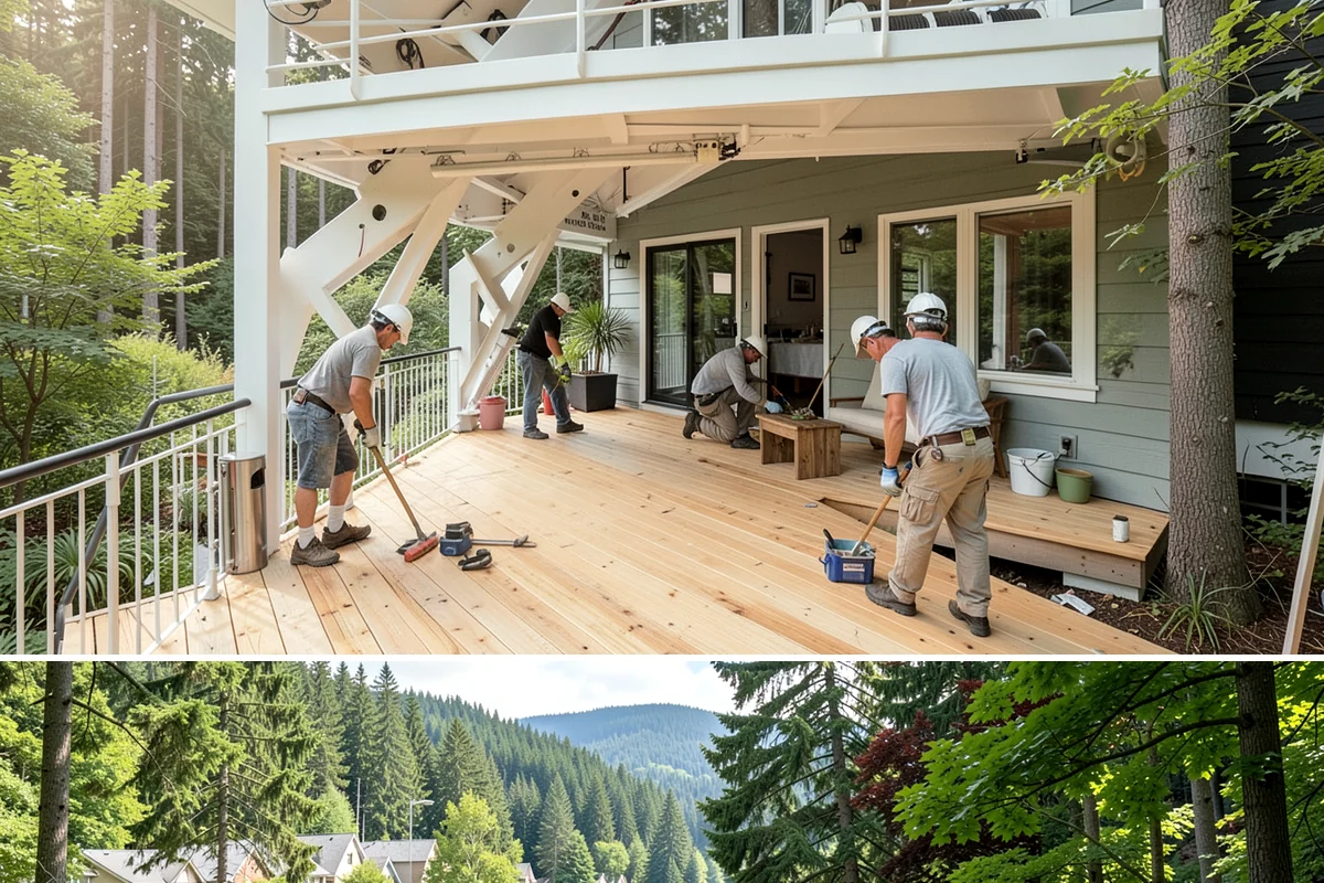 Custom Furniture Building in Lake Forest Park, King County, WA - Custom furniture is built in the shop and installed year-round regardless of weather.