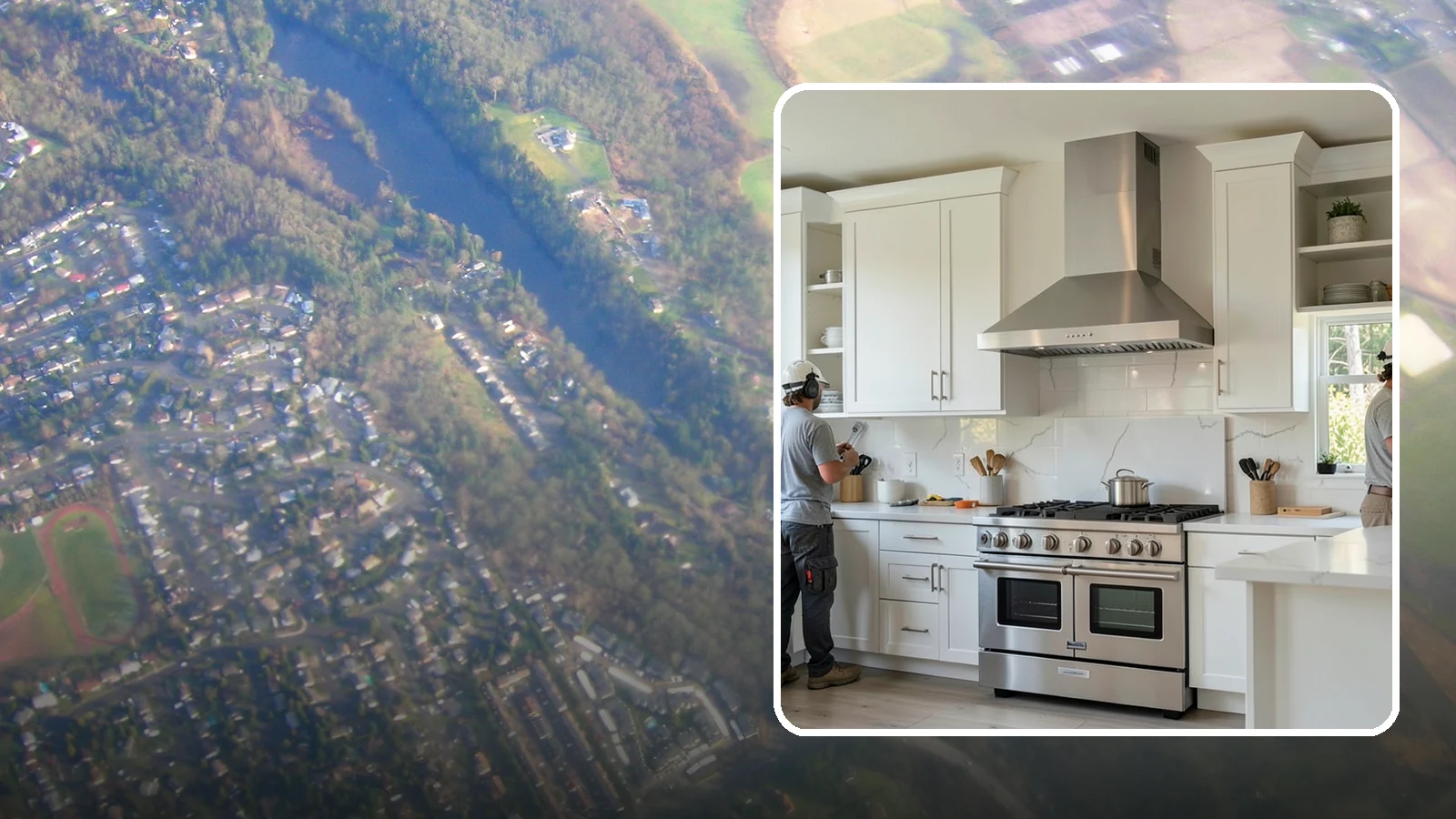 Custom Hood Surround in Algona, King County, WA - Building a custom enclosure around your range hood as a striking focal-point feature over the cooktop.