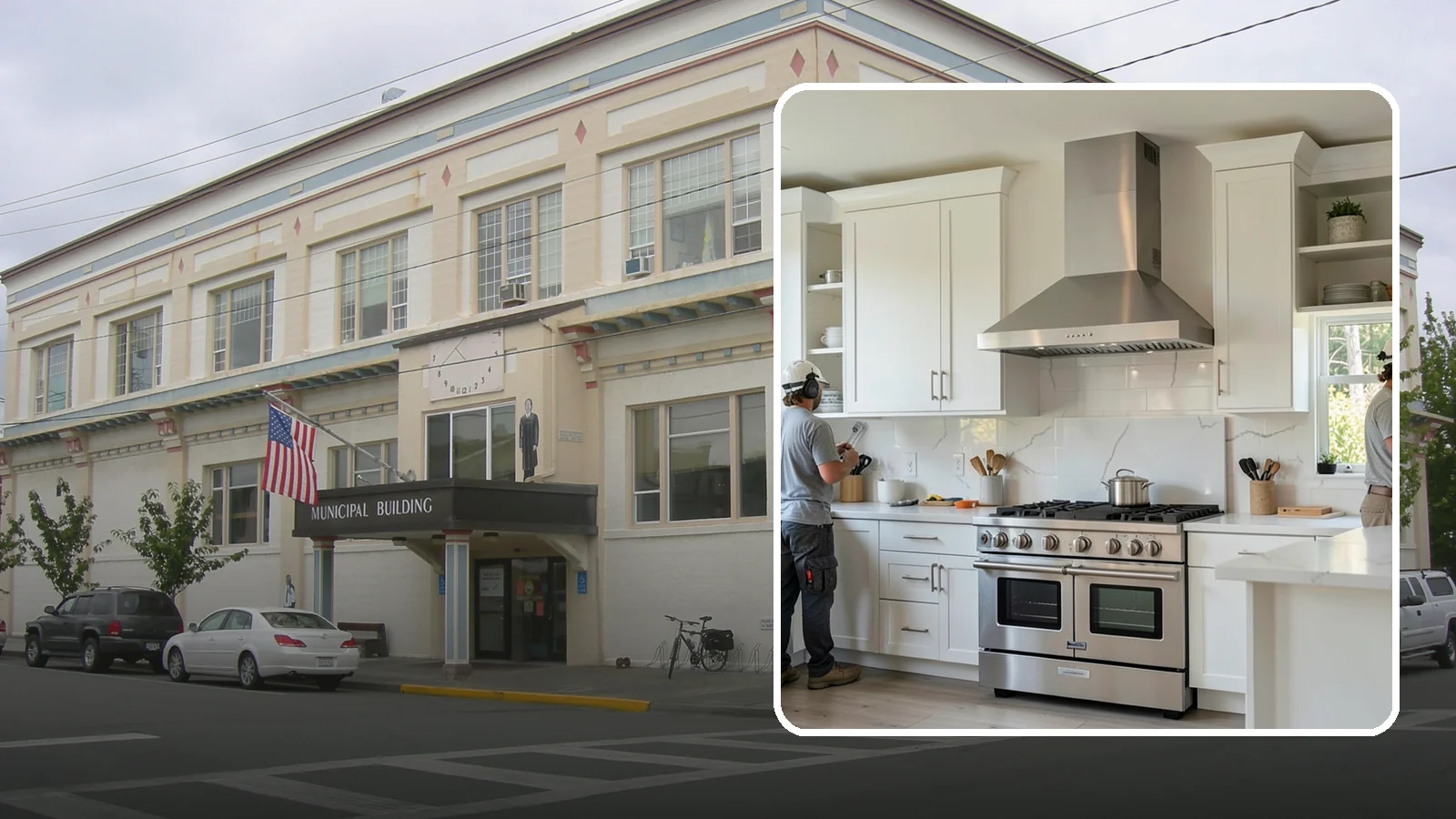 Custom Hood Surround in Anacortes, Skagit County, WA - Building a custom enclosure around your range hood as a striking focal-point feature over the cooktop.