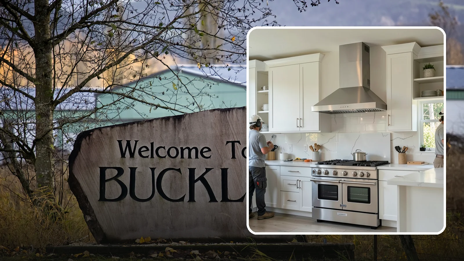 Custom Hood Surround in Buckley, Pierce County, WA - Building a custom enclosure around your range hood as a striking focal-point feature over the cooktop.