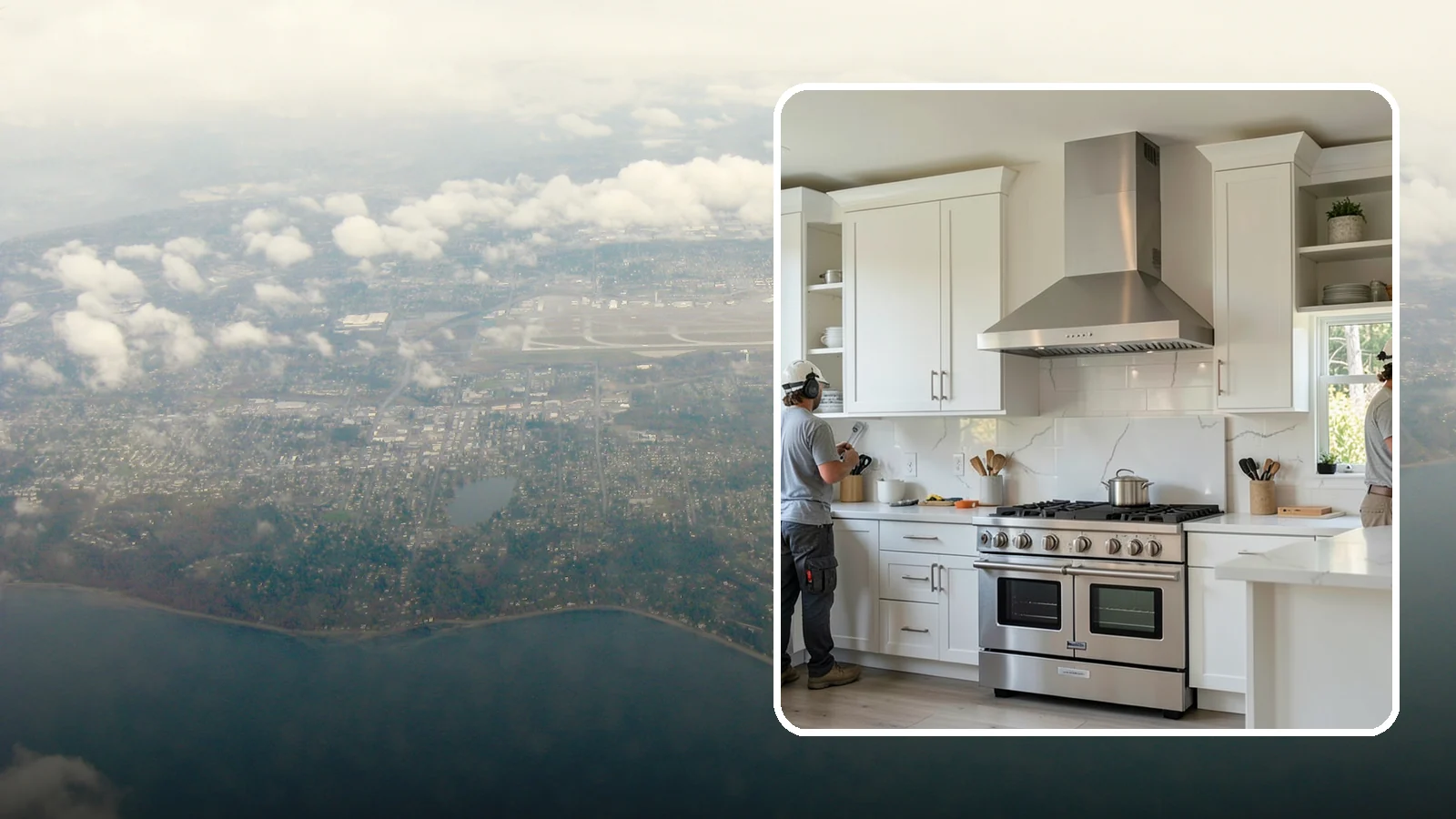 Custom Hood Surround in Burien, King County, WA - Building a custom enclosure around your range hood as a striking focal-point feature over the cooktop.