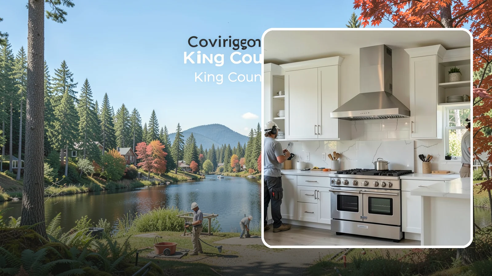 Custom Hood Surround in Covington, King County, WA - Building a custom enclosure around your range hood as a striking focal-point feature over the cooktop.
