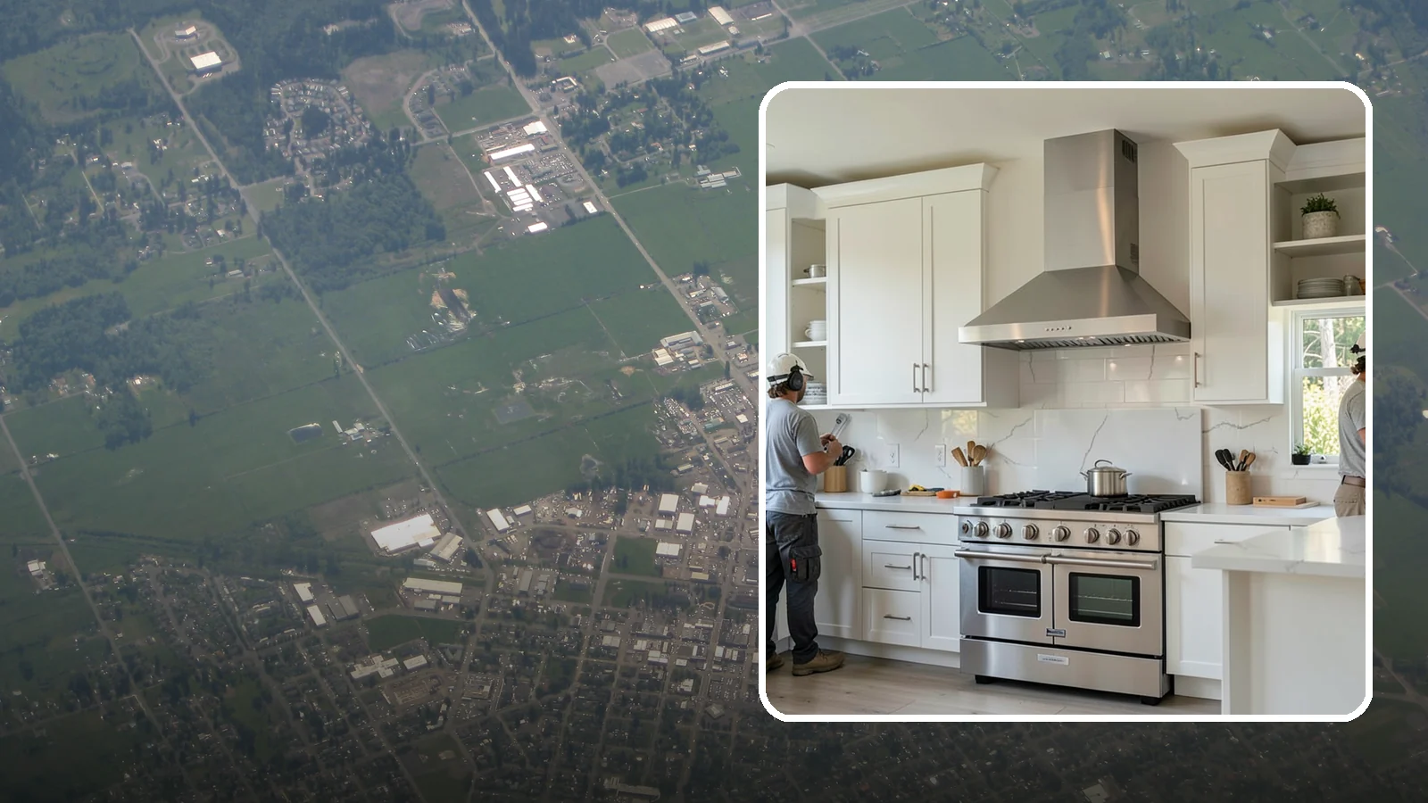 Custom Hood Surround in Enumclaw, King County, WA - Building a custom enclosure around your range hood as a striking focal-point feature over the cooktop.