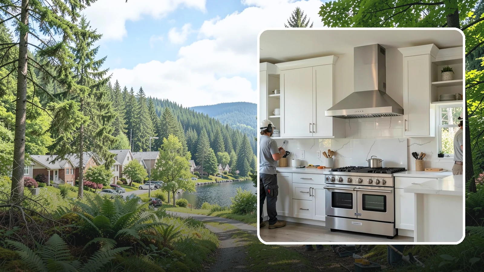 Custom Hood Surround in Lake Forest Park, King County, WA - Building a custom enclosure around your range hood as a striking focal-point feature over the cooktop.