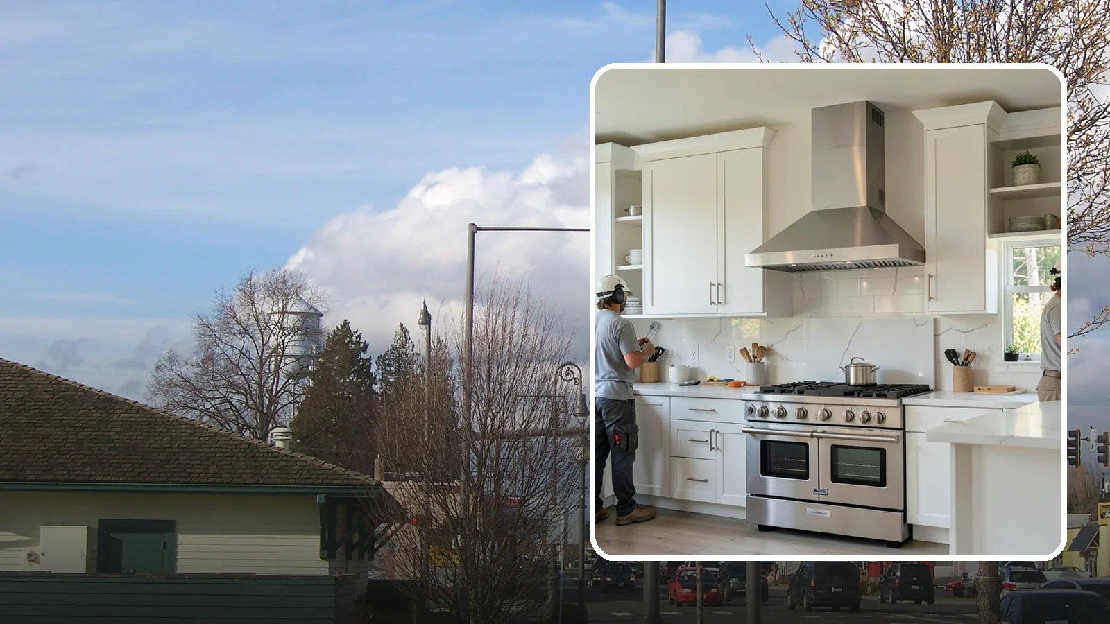 Custom Hood Surround in Marysville, Snohomish County, WA - Building a custom enclosure around your range hood as a striking focal-point feature over the cooktop.