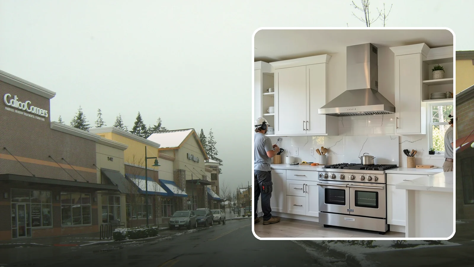Custom Hood Surround in Mill Creek, Snohomish County, WA - Building a custom enclosure around your range hood as a striking focal-point feature over the cooktop.