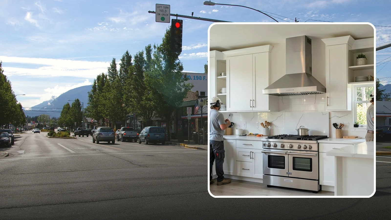 Custom Hood Surround in North Bend, King County, WA - Building a custom enclosure around your range hood as a striking focal-point feature over the cooktop.