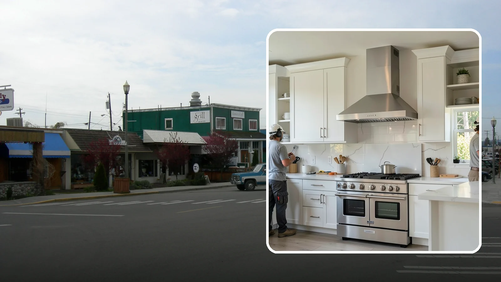 Custom Hood Surround in Stanwood, Snohomish County, WA - Building a custom enclosure around your range hood as a striking focal-point feature over the cooktop.