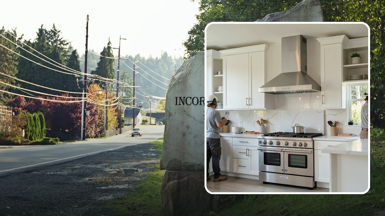 Custom Hood Surround in Wilkeson, Pierce County, WA - Building a custom enclosure around your range hood as a striking focal-point feature over the cooktop.