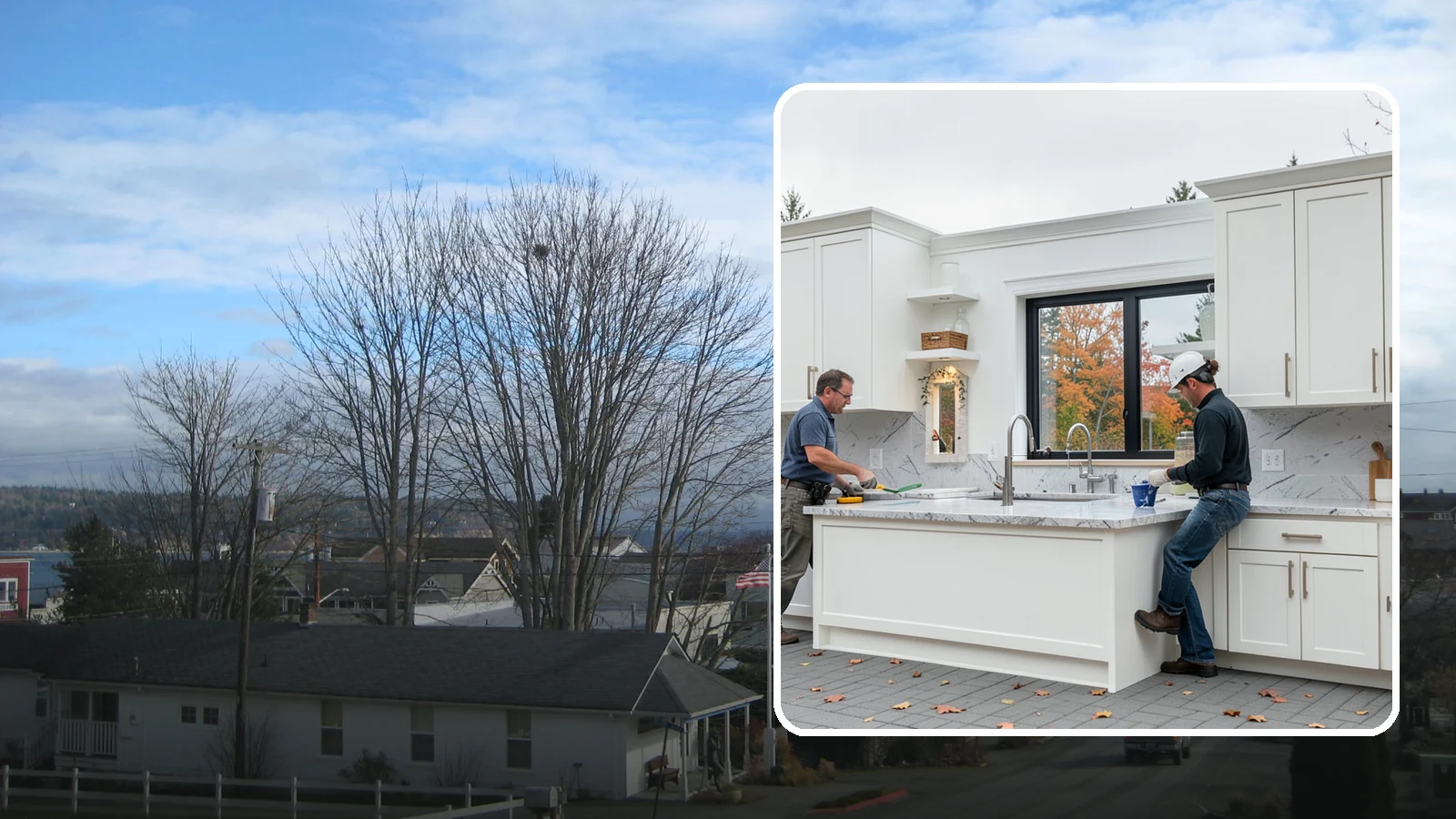 Custom Kitchen in Langley, Island County, WA - A fully custom kitchen built around your exact dimensions, storage needs, and design vision with no off-the-shelf compromises.