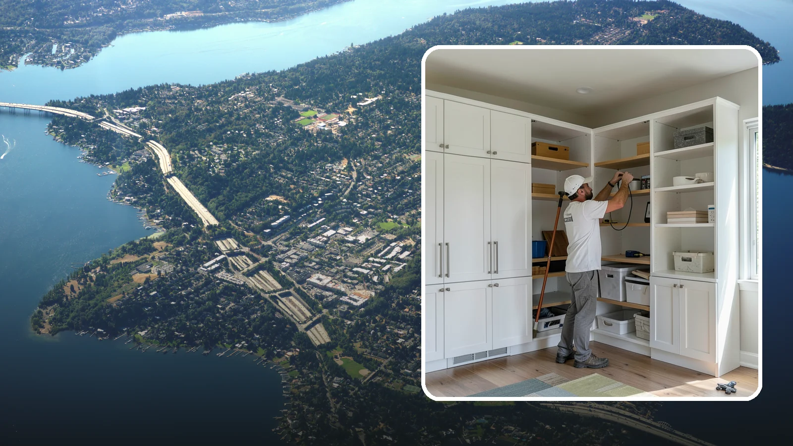 Custom Shelving Installation in Mercer Island, King County, WA - We design and install custom shelving for any room, blending storage capacity with clean, tailored looks.