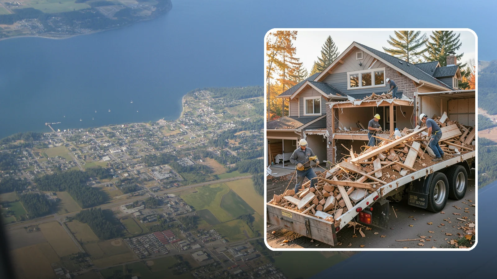 Debris Removal in Coupeville, Island County, WA - We haul away construction and demolition debris, sorting for recycling and leaving your site clean and safe.