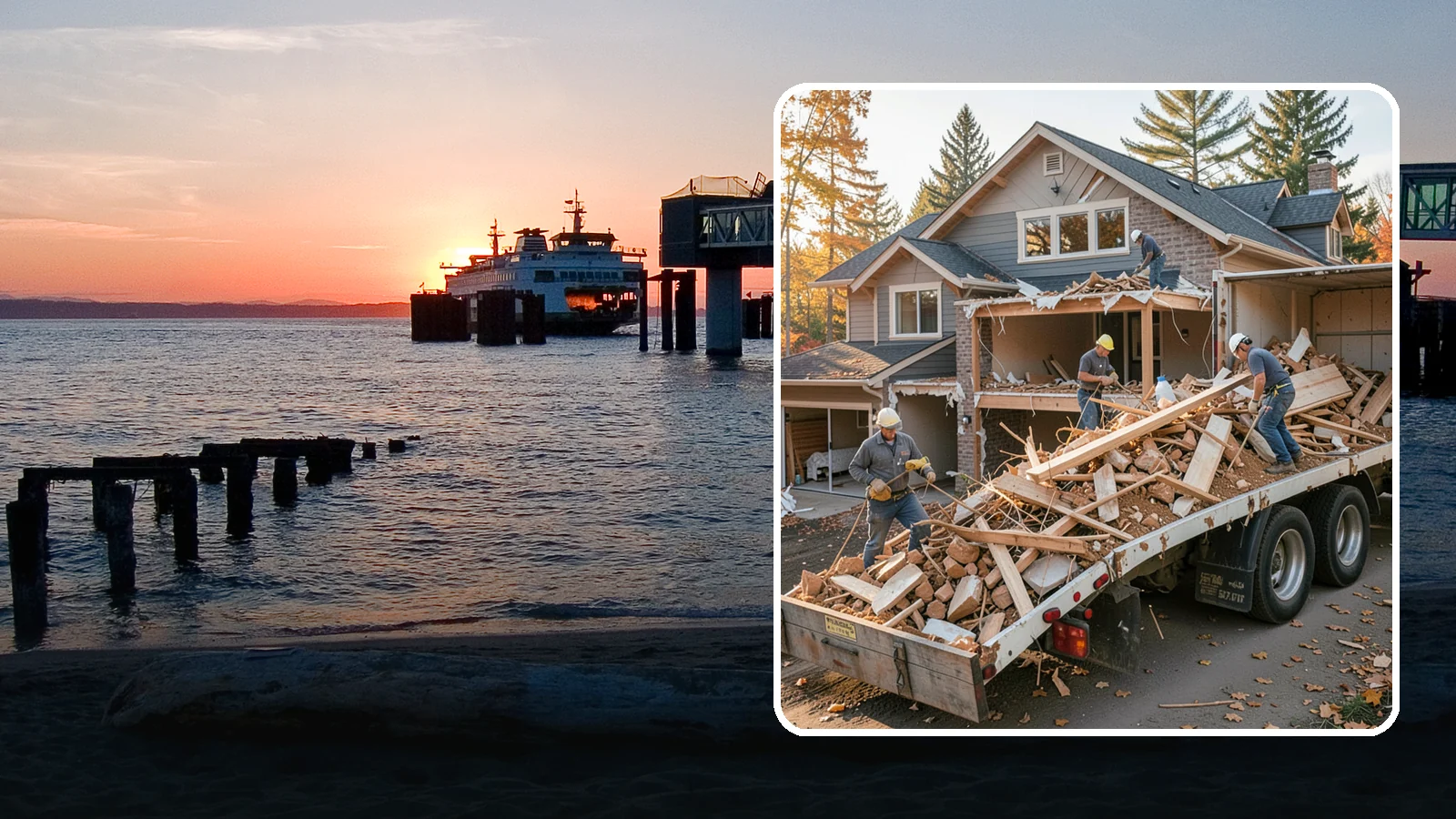 Debris Removal in Edmonds, Snohomish County, WA - We haul away construction and demolition debris, sorting for recycling and leaving your site clean and safe.