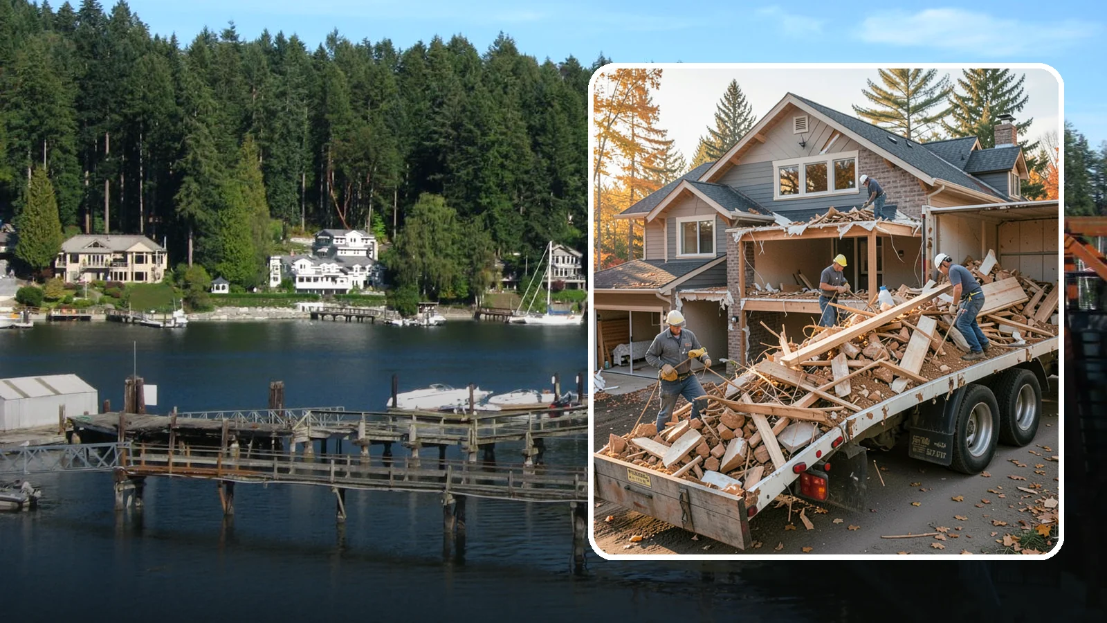 Debris Removal in Gig Harbor, Pierce County, WA - We haul away construction and demolition debris, sorting for recycling and leaving your site clean and safe.