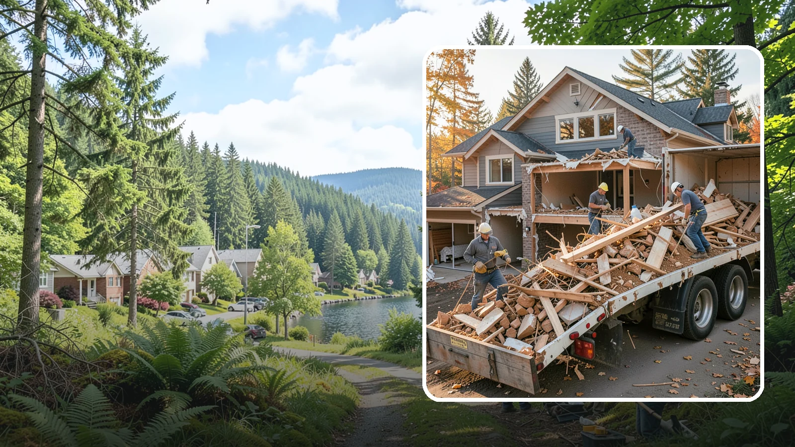 Debris Removal in Lake Forest Park, King County, WA - We haul away construction and demolition debris, sorting for recycling and leaving your site clean and safe.
