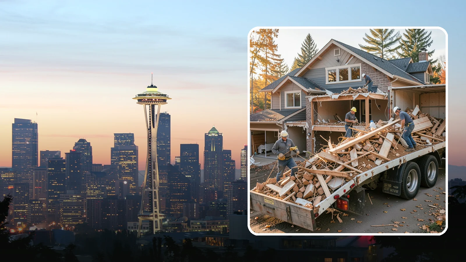 Debris Removal in Seattle, King County, WA - We haul away construction and demolition debris, sorting for recycling and leaving your site clean and safe.