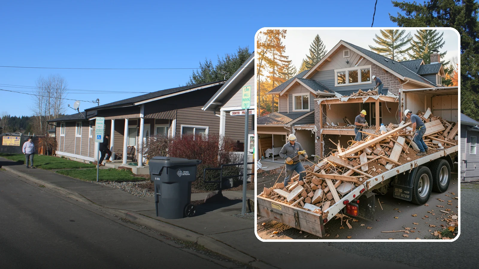 Debris Removal in South Prairie, Pierce County, WA - We haul away construction and demolition debris, sorting for recycling and leaving your site clean and safe.