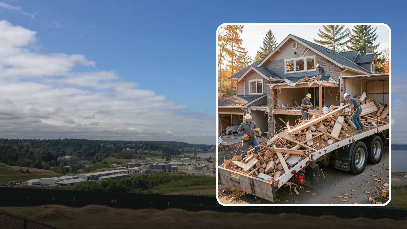 Debris Removal in University Place, Pierce County, WA - We haul away construction and demolition debris, sorting for recycling and leaving your site clean and safe.