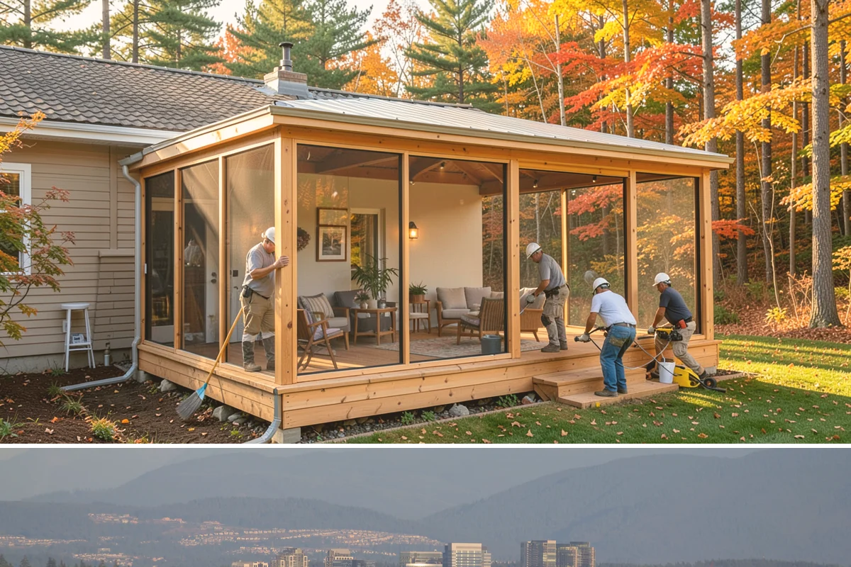 Deck Addition in Medina, King County, WA - Deck framing and installation are ideal in late spring and summer, readying the space for the dry season.