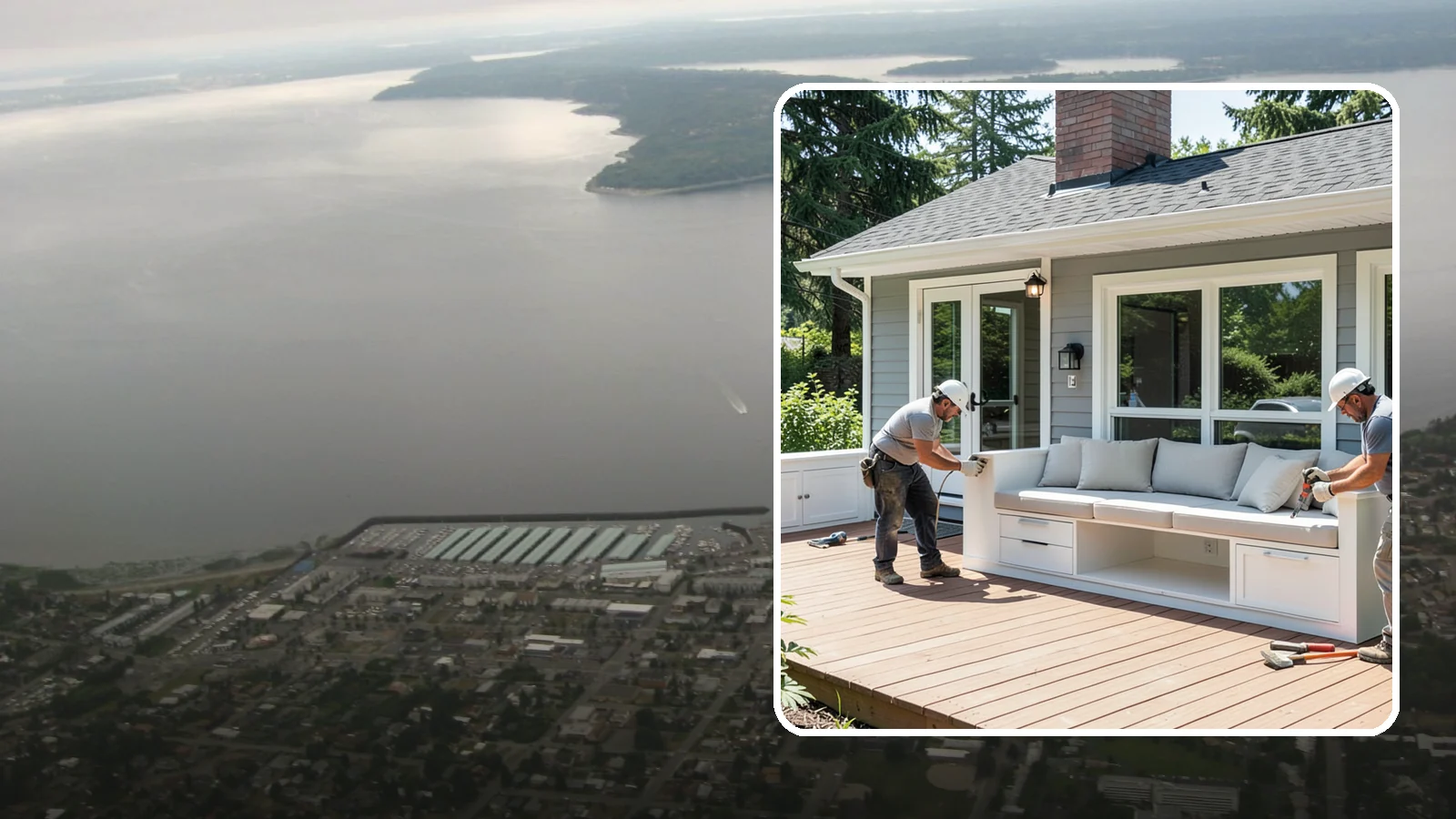 Deck Bench Construction in Des Moines, King County, WA - Built-in deck bench construction that adds seating and definition without cluttering your space.