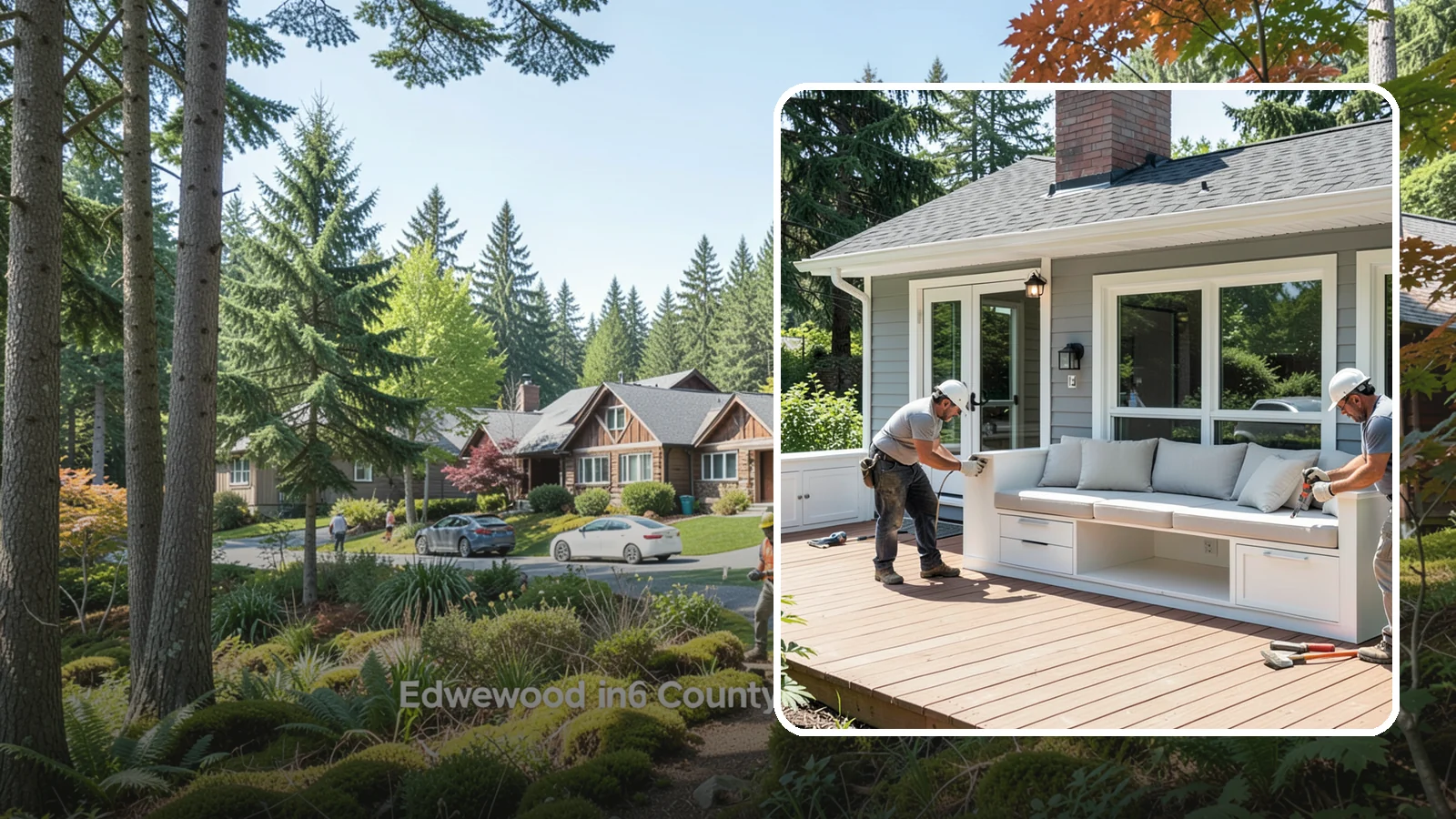 Deck Bench Construction in Edgewood, Pierce County, WA - Built-in deck bench construction that adds seating and definition without cluttering your space.