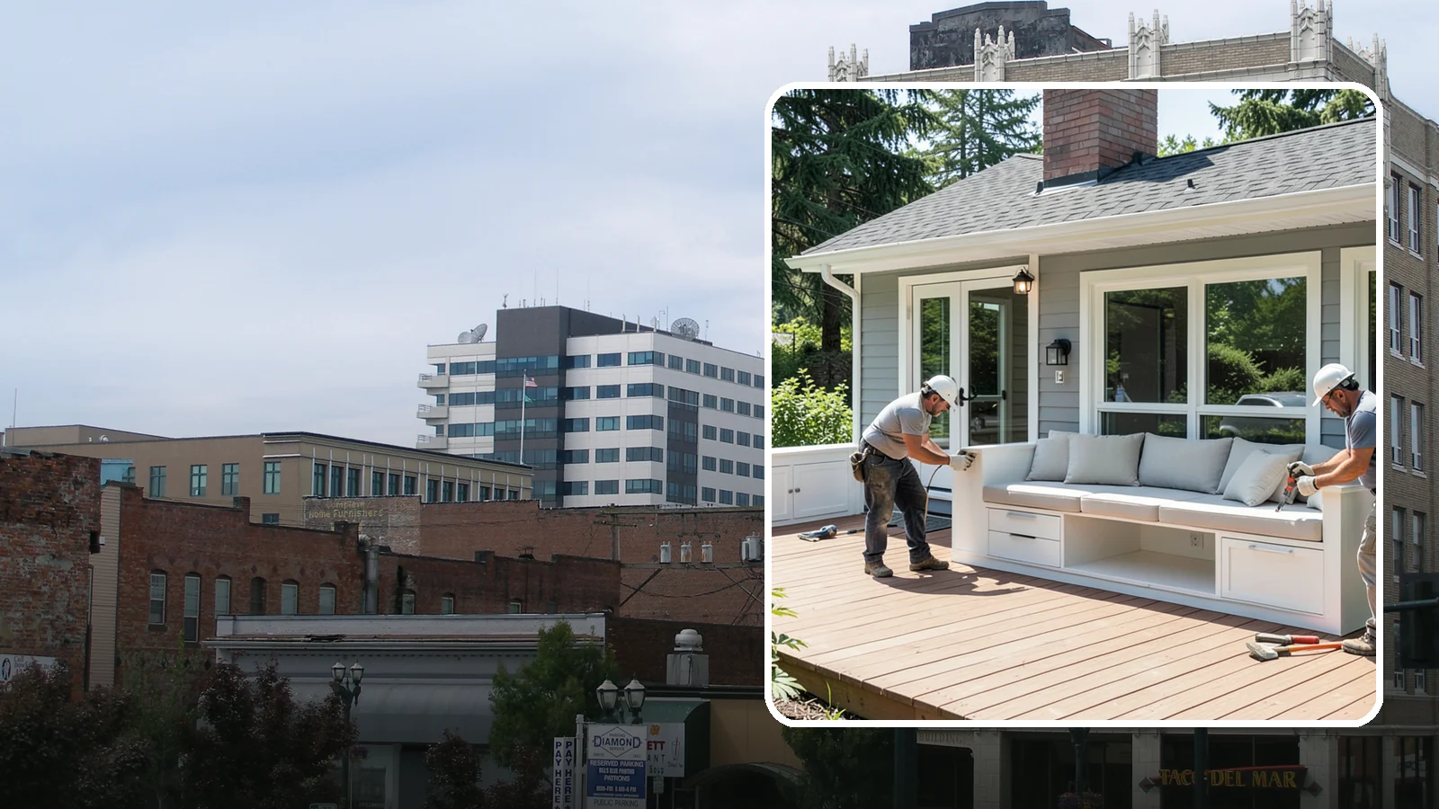 Deck Bench Construction in Everett, Snohomish County, WA - Built-in deck bench construction that adds seating and definition without cluttering your space.