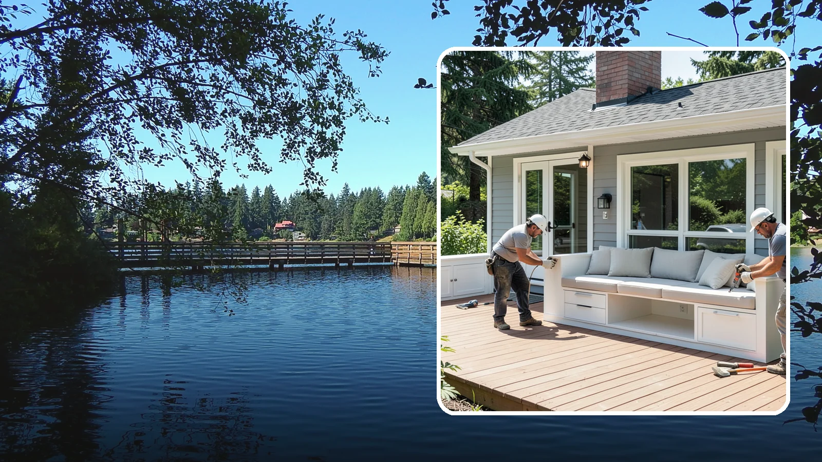 Deck Bench Construction in Federal Way, King County, WA - Built-in deck bench construction that adds seating and definition without cluttering your space.