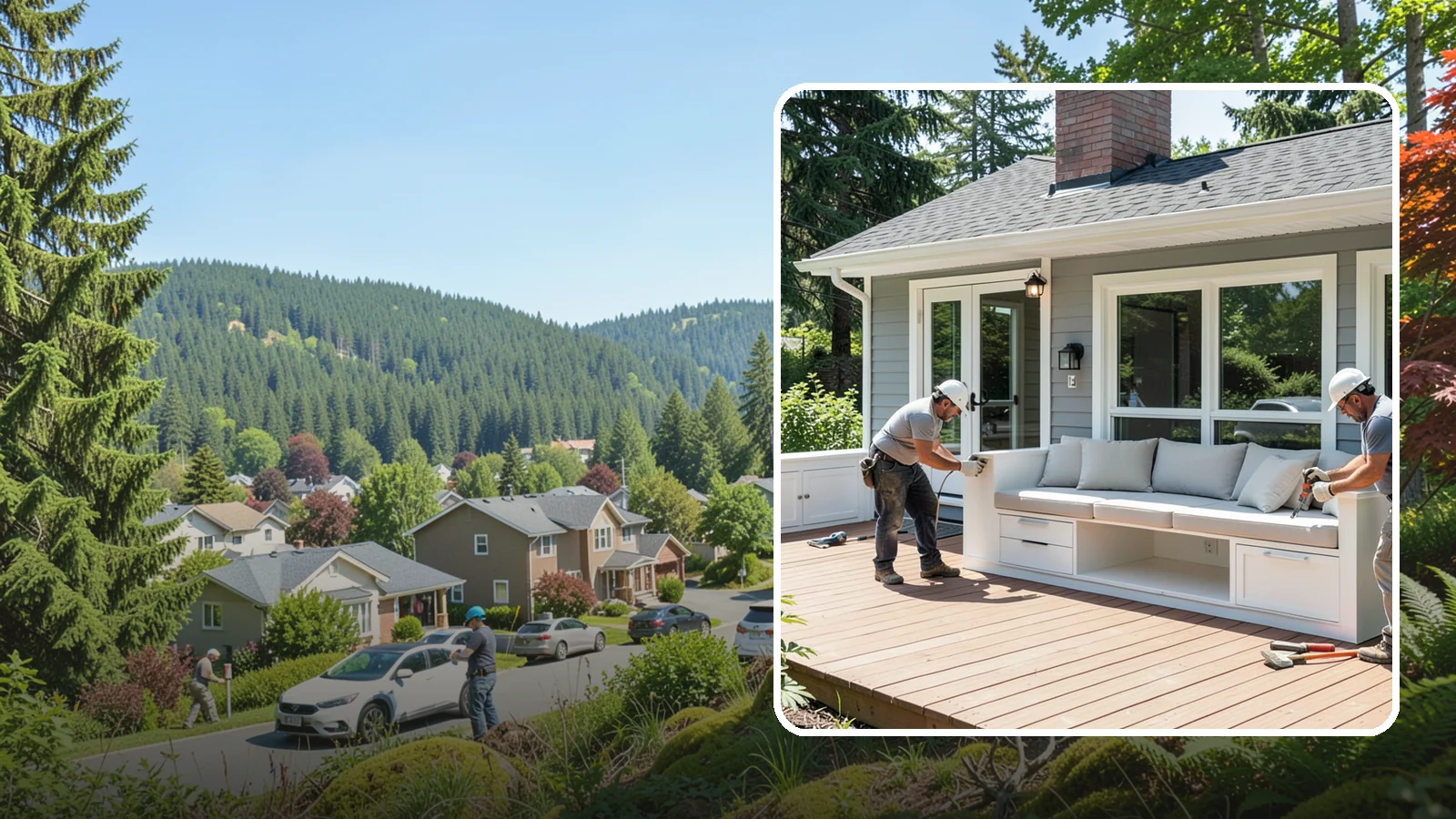 Deck Bench Construction in Index, Snohomish County, WA - Built-in deck bench construction that adds seating and definition without cluttering your space.
