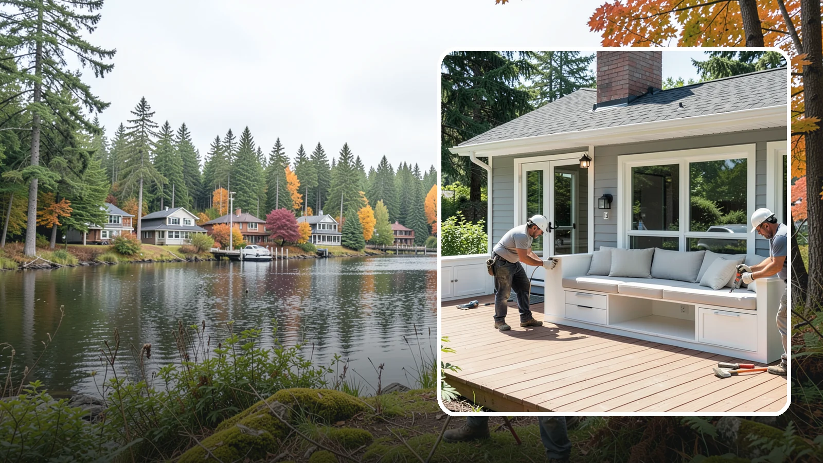 Deck Bench Construction in La Conner, Skagit County, WA - Built-in deck bench construction that adds seating and definition without cluttering your space.