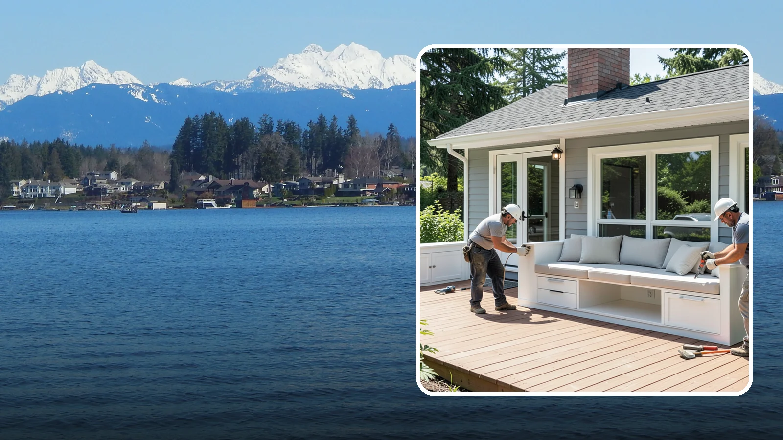 Deck Bench Construction in Lake Stevens, Snohomish County, WA - Built-in deck bench construction that adds seating and definition without cluttering your space.